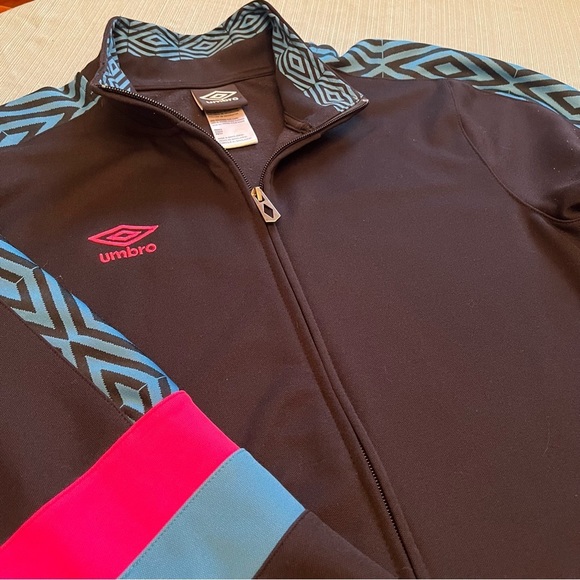 Umbro Men’s Small Zip-Up Soccer/Track Jacket‎ Retro Color Block w Embroidery - Picture 2 of 7